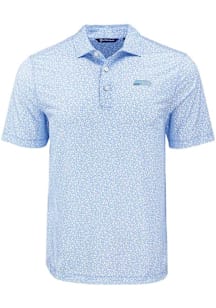 Cutter and Buck Seattle Seahawks Blue Mono Pike Flora Big and Tall Polo