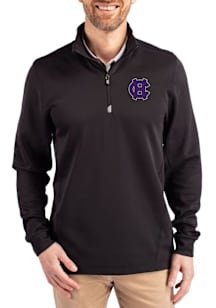 Cutter and Buck Holy Cross Crusaders Mens Black Traverse Big and Tall Qtr Zip
