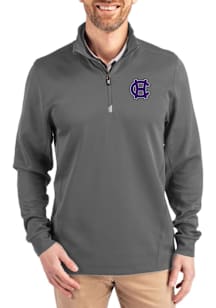 Cutter and Buck Holy Cross Crusaders Mens Grey Traverse Big and Tall Qtr Zip