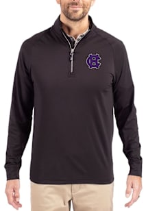 Cutter and Buck Holy Cross Crusaders Mens Black Adapt Eco Big and Tall Qtr Zip