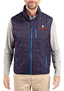 Cutter and Buck Illinois Fighting Illini Big and Tall Navy Blue Rainier PrimaLoft Mens Vest