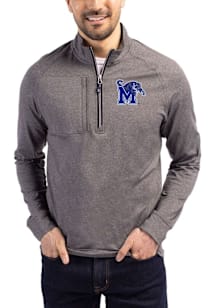 Cutter and Buck Memphis Tigers Mens Black Adapt Eco Knit Big and Tall Qtr Zip