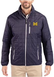 Cutter and Buck Michigan Wolverines Mens Navy Blue Rainier PrimaLoft Big and Tall Lined Jacket