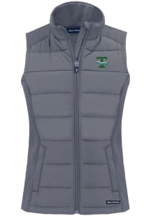 Cutter and Buck Tulane Green Wave Womens Grey Evoke Vest