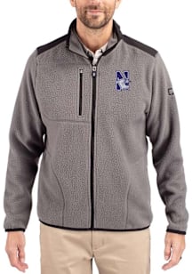 Cutter and Buck Northwestern Wildcats Mens Grey Cascade Sherpa Light Weight Jacket