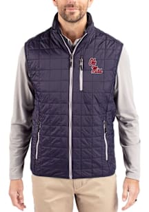 Cutter and Buck Ole Miss Rebels Mens Navy Blue Rainier PrimaLoft Sleeveless Jacket