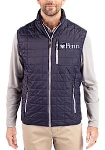 Cutter and Buck Pennsylvania Quakers Big and Tall Navy Blue Rainier PrimaLoft Mens Vest