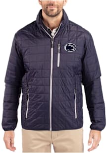 Cutter and Buck Penn State Nittany Lions Mens Navy Blue Rainier PrimaLoft Big and Tall Lined Jacke..