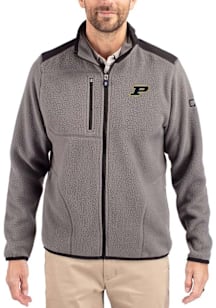 Mens Purdue Boilermakers Grey Cutter and Buck Cascade Sherpa Light Weight Jacket