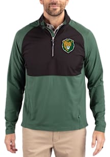 Cutter and Buck Southeastern Louisiana Lions Mens Green Adapt Eco Hybrid Long Sleeve Qtr Zip Pullo..