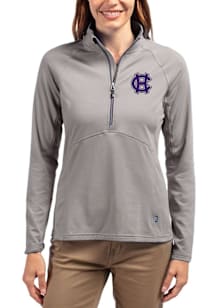 Cutter and Buck Holy Cross Crusaders Womens Grey Adapt Eco Qtr Zip
