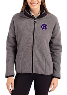 Cutter and Buck Holy Cross Crusaders Womens Grey Cascade Sherpa Long Sleeve Full Zip Jacket