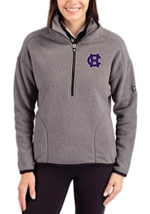 Cutter and Buck Holy Cross Crusaders Womens Grey Cascade Sherpa Qtr Zip
