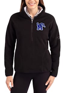 Cutter and Buck Memphis Tigers Womens Black Cascade Sherpa Qtr Zip