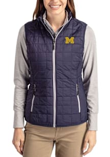 Cutter and Buck Michigan Wolverines Womens Navy Blue Rainier PrimaLoft Vest
