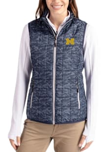 Cutter and Buck Michigan Wolverines Womens Navy Blue Rainier PrimaLoft Printed Vest