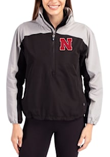 Cutter and Buck Nebraska Cornhuskers Womens Black Charter Eco Pullover