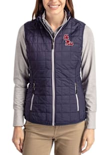 Cutter and Buck Ole Miss Rebels Womens Navy Blue Rainier PrimaLoft Vest