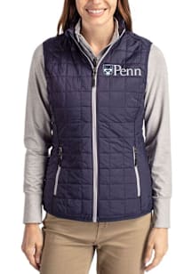 Cutter and Buck Pennsylvania Quakers Womens Navy Blue Rainier PrimaLoft Vest