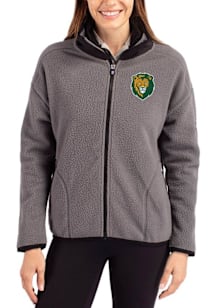 Cutter and Buck Southeastern Louisiana Lions Womens Grey Cascade Sherpa Long Sleeve Full Zip Jacke..