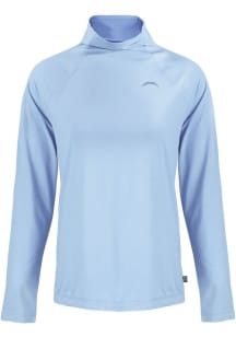 Cutter and Buck Los Angeles Chargers Womens Blue Mono Coastline Eco Funnel Neck Crew Sweatshirt
