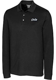 Cutter and Buck UCF Knights Black Citronaut Vault Advantage Pique Long Sleeve Big and Tall Polo