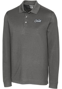 Cutter and Buck UCF Knights Grey Citronaut Vault Advantage Pique Long Sleeve Big and Tall Polo