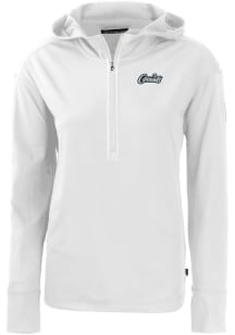 Cutter and Buck UCF Knights Womens White Daybreak Hood 1/4 Zip Pullover