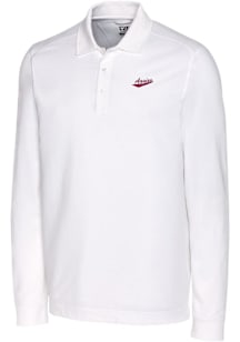 Cutter and Buck New Mexico State Aggies White Vault Advantage Pique Long Sleeve Big and Tall Polo