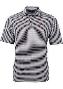 Cutter and Buck New Mexico State Aggies Black Vault Virtue Eco Pique Stripe Big and Tall Polo