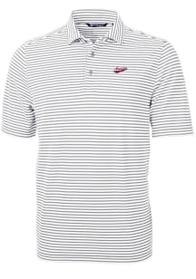 Cutter and Buck New Mexico State Aggies Grey Vault Virtue Eco Pique Stripe Big and Tall Polo