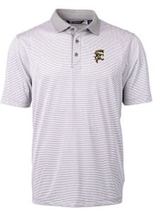 Cutter and Buck Grambling State Tigers Grey Vault Virtue Eco Pique Micro Stripe Big and Tall Polo