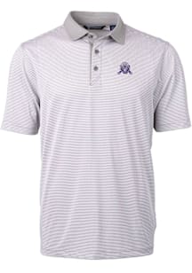 Cutter and Buck Northwestern Wildcats Grey Vault Virtue Eco Pique Micro Stripe Big and Tall Polo