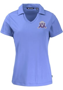 Cutter and Buck Northwestern Wildcats Womens Pink Vault Daybreak V Neck Short Sleeve Polo Shirt