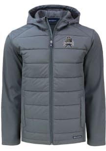 Cutter and Buck Utah State Aggies Mens Grey Evoke Hood Big and Tall Lined Jacket
