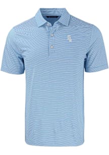Cutter and Buck Chicago White Sox Blue Mono Forge Double Stripe Big and Tall Polo