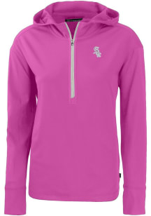 Cutter and Buck Chicago White Sox Womens Purple Mono Daybreak Hood Qtr Zip