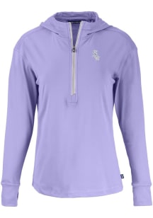 Cutter and Buck Chicago White Sox Womens Pink Mono Daybreak Hood Qtr Zip