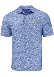 Cutter and Buck Frisco Rough Riders Blue Pike Flora Big and Tall Polo