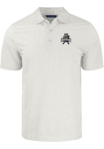 Cutter and Buck Utah State Aggies Mens White Pike Symmetry Short Sleeve Polo