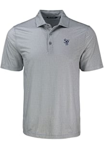 Cutter and Buck Scranton Wilkes Grey Shadow Check Big and Tall Polo
