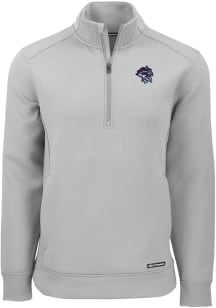 Cutter and Buck Binghamton Rumble Ponies Mens Grey Roam Long Sleeve Qtr Zip Pullover