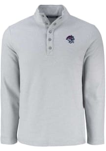 Cutter and Buck Binghamton Rumble Ponies Mens Grey Hunts Point Long Sleeve Qtr Zip Pullover