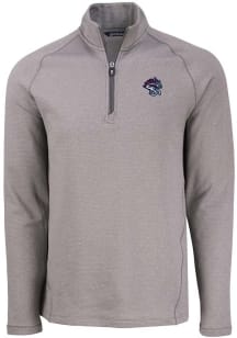 Cutter and Buck Binghamton Rumble Ponies Mens Grey Pehastin Long Sleeve Qtr Zip Pullover
