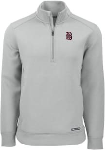 Cutter and Buck Birmingham Barons Mens Grey Roam Long Sleeve Qtr Zip Pullover