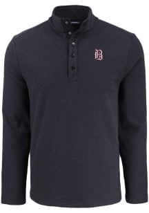 Cutter and Buck Birmingham Barons Mens Black Hunts Point Long Sleeve Qtr Zip Pullover