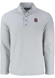 Cutter and Buck Birmingham Barons Mens Grey Hunts Point Long Sleeve Qtr Zip Pullover