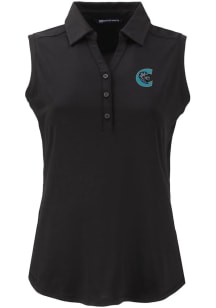 Cutter and Buck Charlotte Knights Womens Black Forge Eco Polo Shirt
