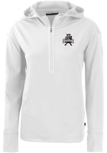 Cutter and Buck Utah State Aggies Womens White Daybreak Hood Qtr Zip