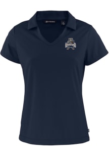 Cutter and Buck Utah State Aggies Womens Navy Blue Daybreak V Neck Short Sleeve Polo Shirt